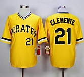 Pittsburgh Pirates #21 Roberto Clemente Mitchell and Ness 1971 Yellow Throwback Stitched MLB Jersey,baseball caps,new era cap wholesale,wholesale hats